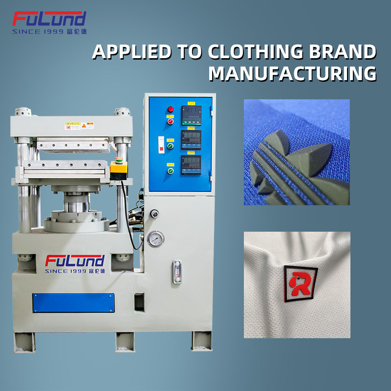 Fulund Flat vulcanizing machine is used for silicone mosquito repellent wristband and refrigerator fresh box making